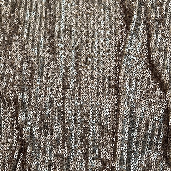 Anthropologie Farm Rio Gold Sequin Tiered Ruffle Midi Skirt Size Large - Picture 9 of 16